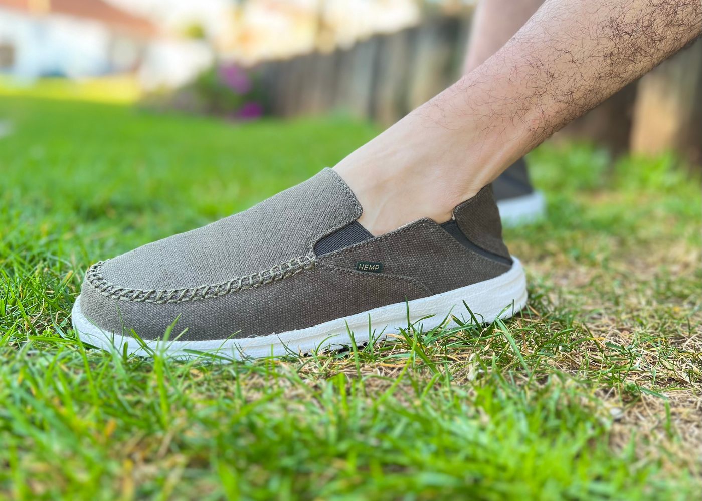 SunSlide for Men in Dark Green | Comfortable Hemp slip-on | 8000Kicks