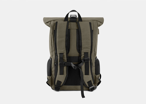 Everyday Hemp Rolltop Backpack in Dark Green