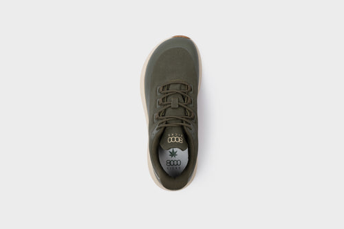 wide fit walking shoes in dark green, Trekker Wide, angled side view