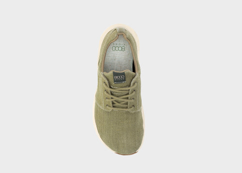 Beige sneaker on a light gray background