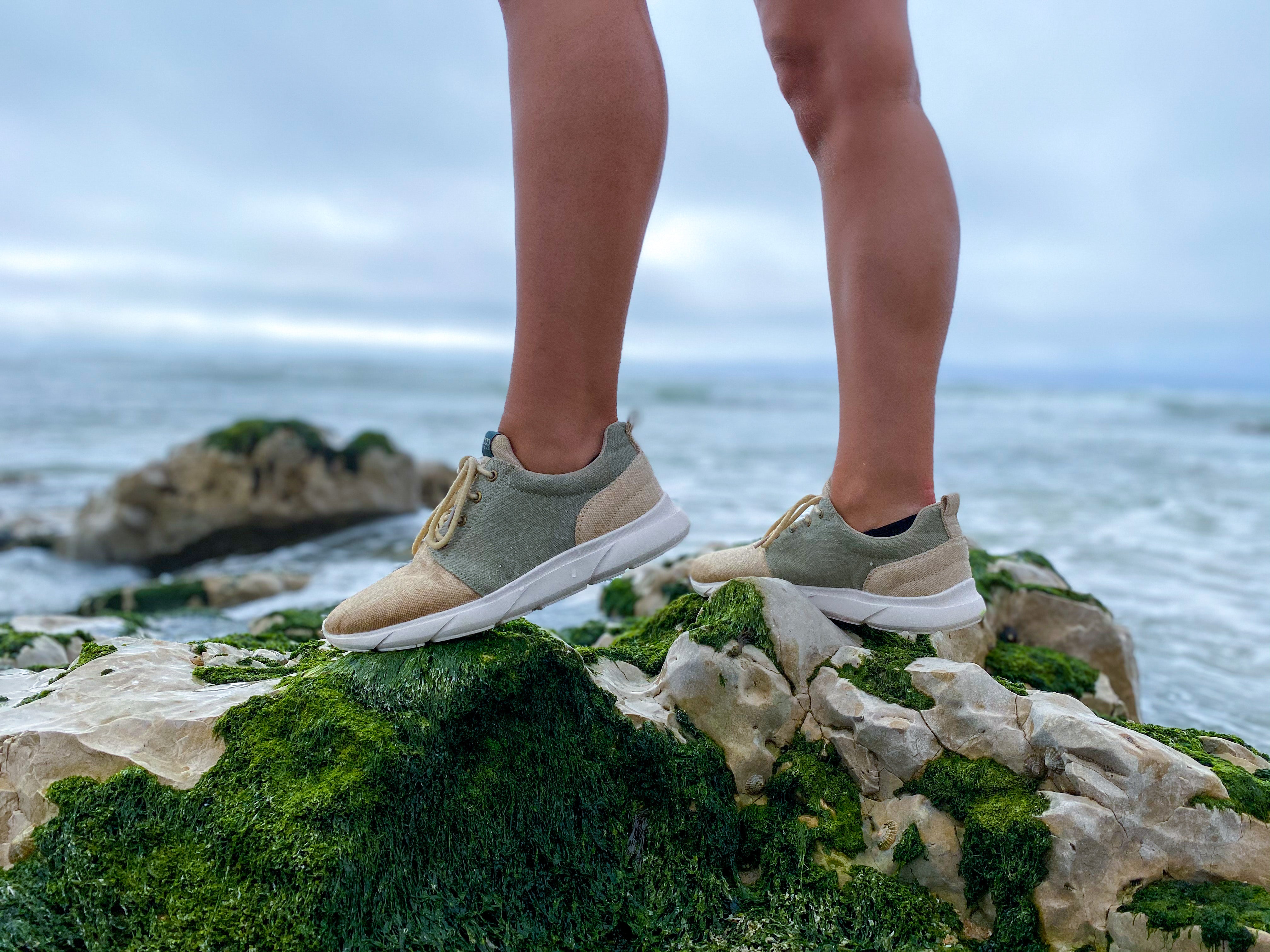 Dark Green Waterproof Hemp Shoes For Women | 8000Kicks