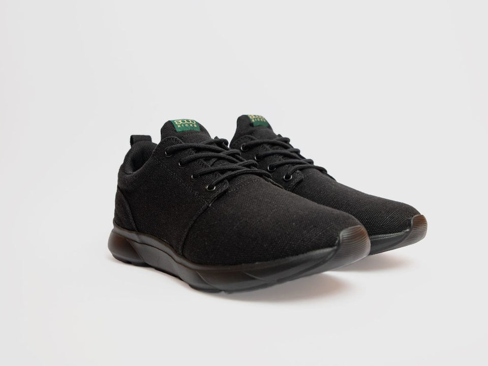 Full Black Waterproof Hemp Shoes For Women | 8000Kicks