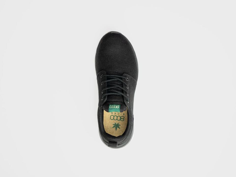 Full Black Waterproof Hemp Shoes For Women | 8000Kicks